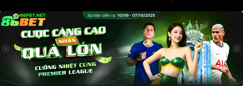 Cược càng cao 86pet tặng càng cao